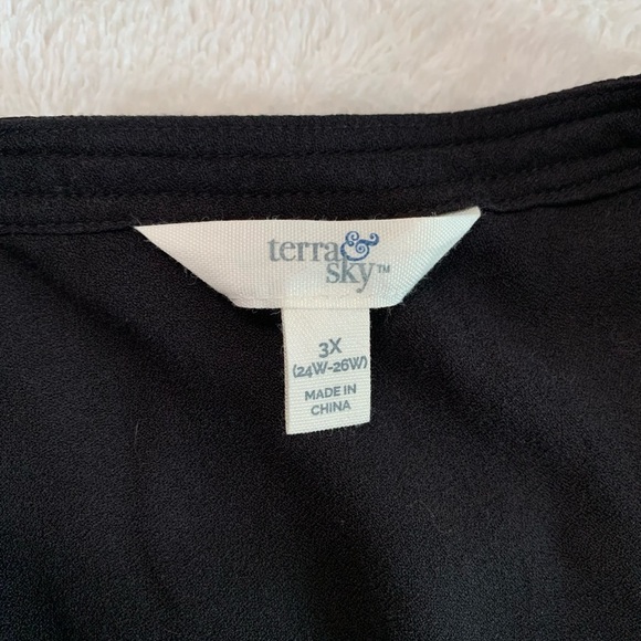 Terra & Sky Black Blouse Size 3X (24W-26W) - Picture 4 of 17